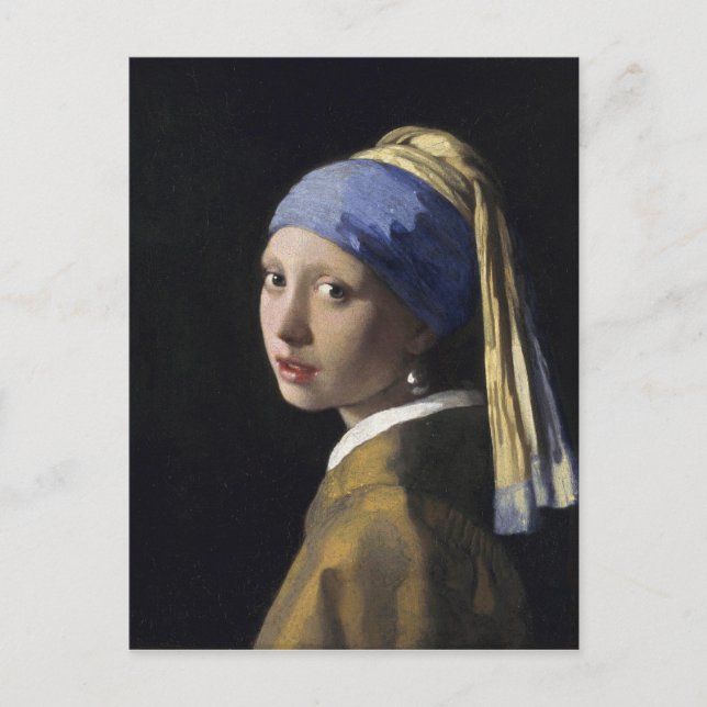 Vermeer Painting - Flickor med öronmärkning Vykort (Framsida)
