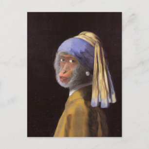 Vermeer Pärla Örhänge Apa Schimpans Vykort