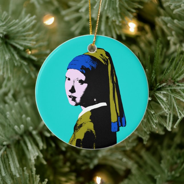 Vermeer Pärla Örhänge Popkonst Julgransprydnad Keramik (Träd)