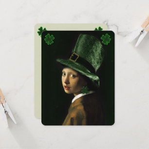 Vermeer Pärlörhängsel Klöver St. Patricks dag Inbjudningar