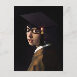 Vermeer Pearl Earring Studenten Grad Cap Meddelande Vykort