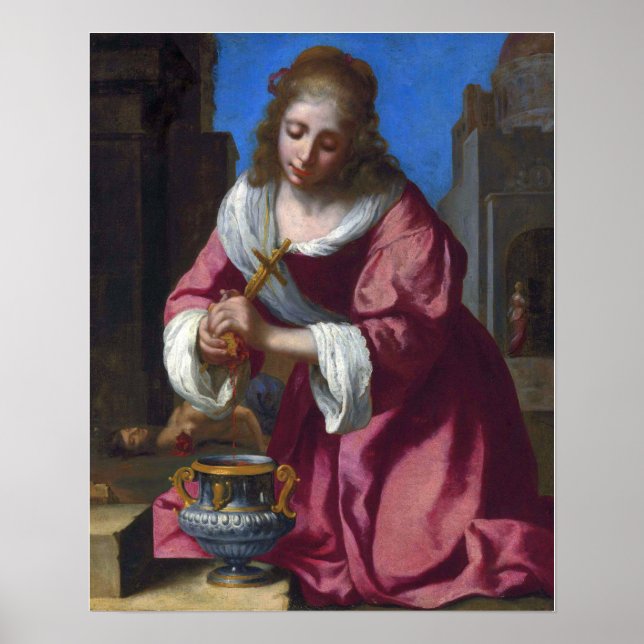 Vermeer - Saint Praxedis 1655 Poster (Framsidan)