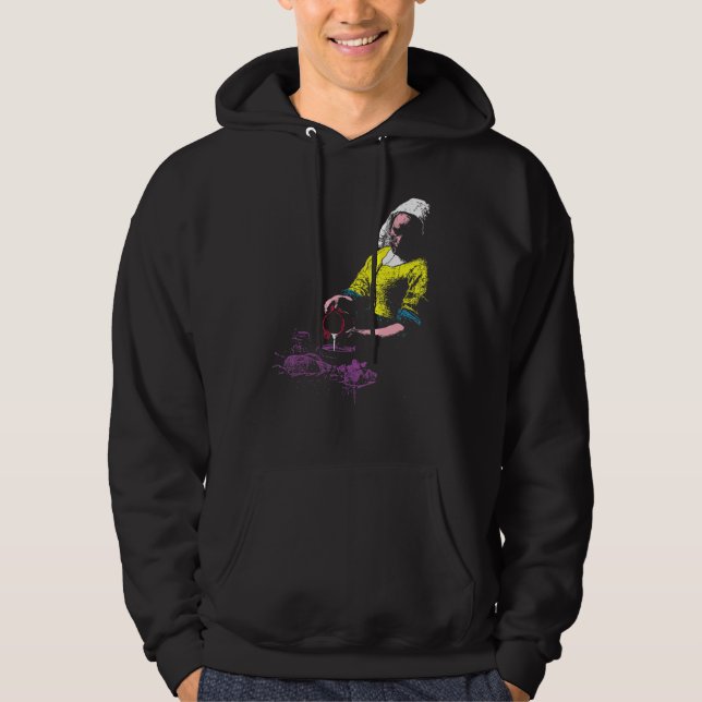 Vermeer The Milkmaid Pop 80s Pop Minimal Baroque A Hoodie (Framsida)