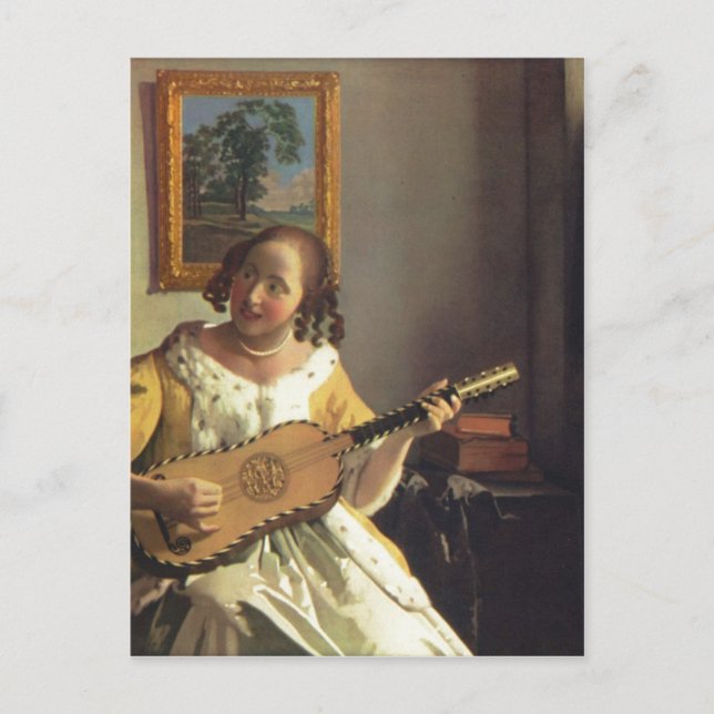 Vermeer van Delft, Jan Die Gitarrenspielerin G Vykort (Framsida)