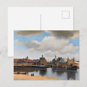 Vermeer - vy av borttaget Cityscape-målning Vykort
