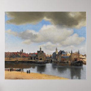 Vermeer - vy över Delft 1663 Poster