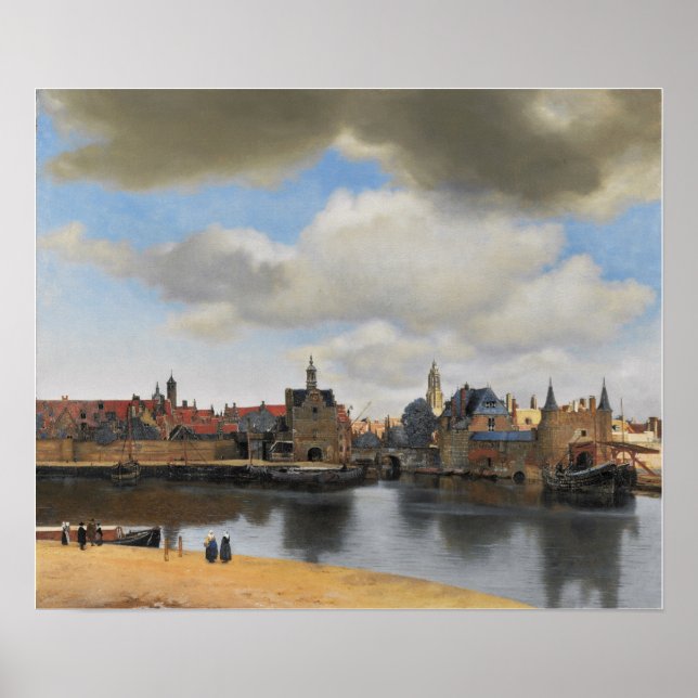 Vermeer - vy över Delft 1663 Poster (Framsidan)