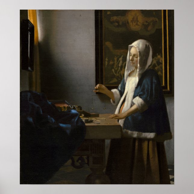 Vermeer - Woman Holding A Balance 1665 Poster (Framsidan)