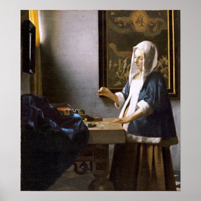 Vermeer: Woman Holding a Balance Poster (Framsidan)