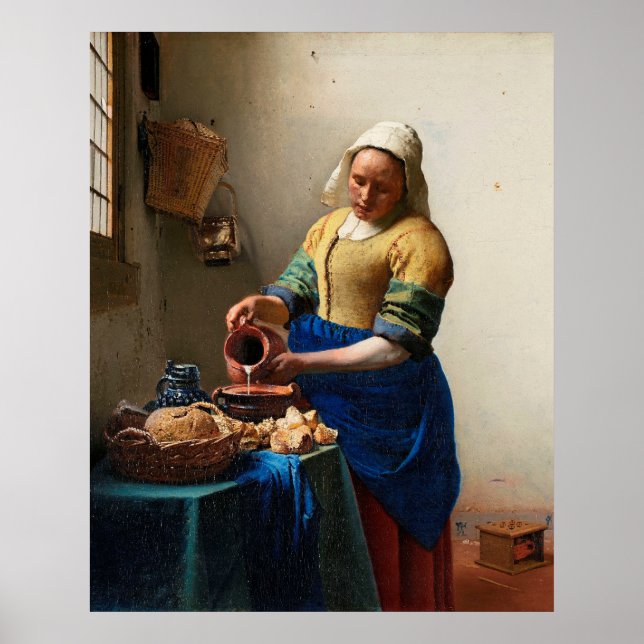 Vermeers The Milkmaid Affisch (Framsidan)
