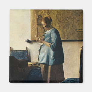Vermeer's Woman in Blue Reading a Brev ca.1665 Magnet