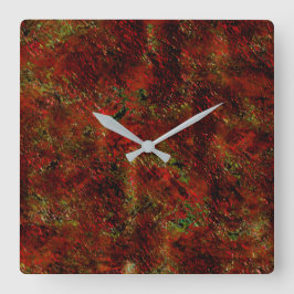 Vermelho forte esfolado sobre o cinza áspero fyrkantig klocka