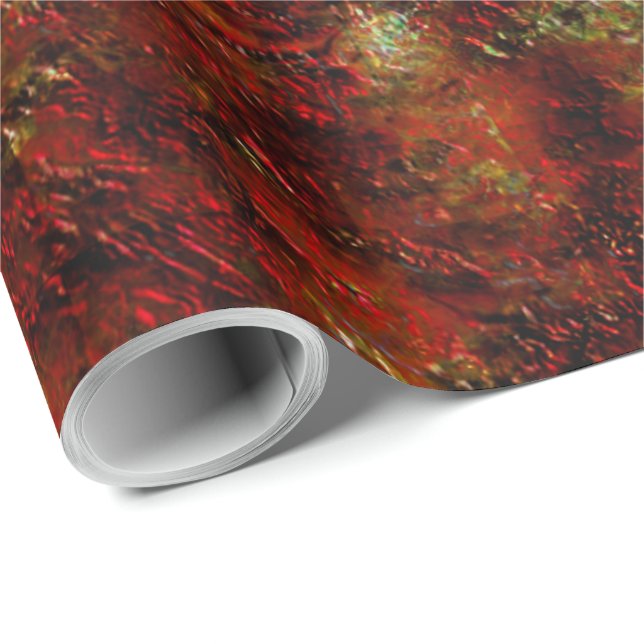 Vermelho forte esfolado sobre o cinza áspero presentpapper (Rullad Hörn)