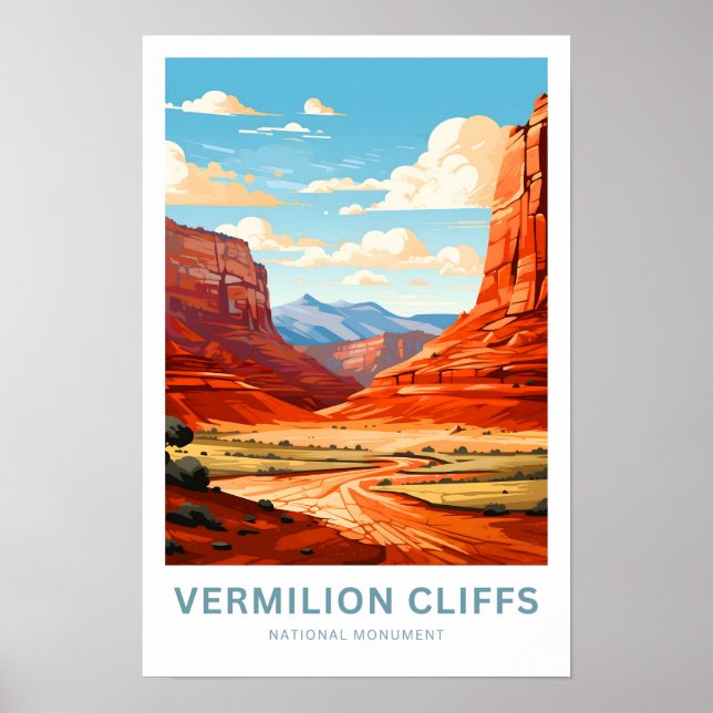 Vermilion Cliffs National Monument Travel Skriv ut Poster (Framsidan)