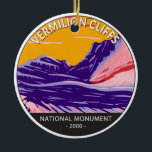 Vermilion Cliffs National Monument White Pocket Julgransprydnad Keramik<br><div class="desc">Vermilion Cliffs National Monument-vektorteckningsdesign. Detta nationella monument skyddar Paria Plateau,  Vermilion Cliffs,  Coyote Buttes och Paria Canyon.</div>