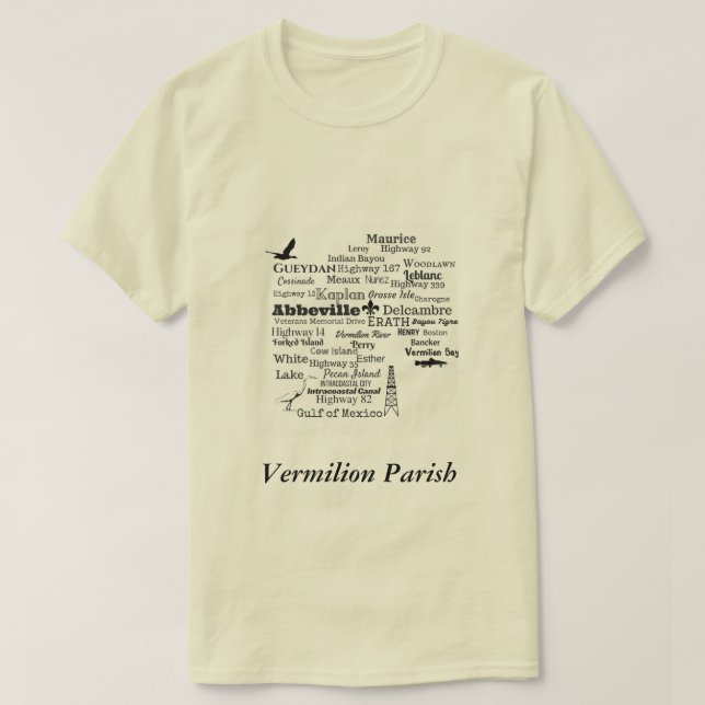 Vermilion skjorta för för församlingLouisiana T Shirt (Design framsida)