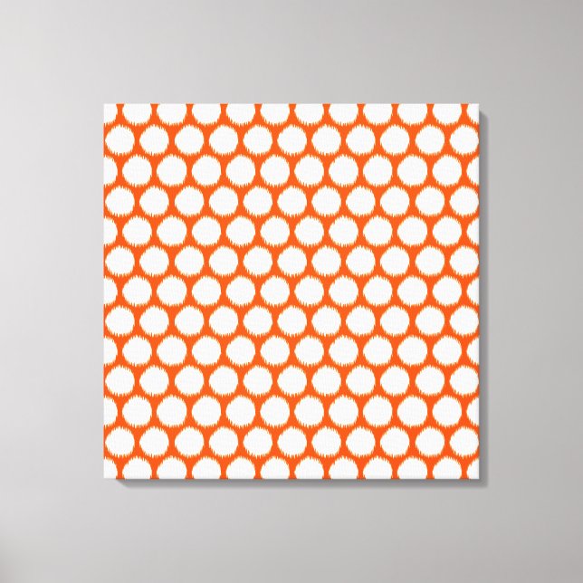 Vermiljon Asian Moods Ikat Dots Canvastryck (Framsida)