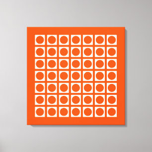 Vermiljon Elegant Rrid Dots Canvastryck