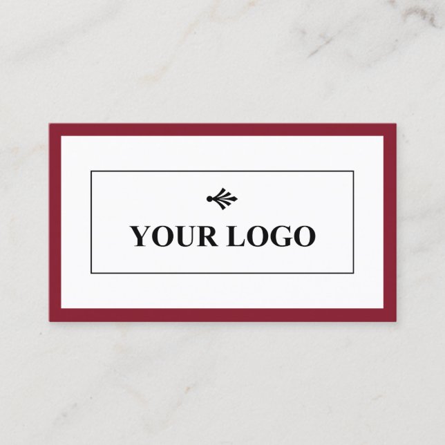 Vermiljon Gräns din Logotyp minimalistisk Visitkort (Framsida)