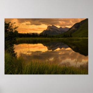 Vermiljon Sjöar Sunset Poster