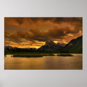 Vermiljon Sjöar Sunset Poster