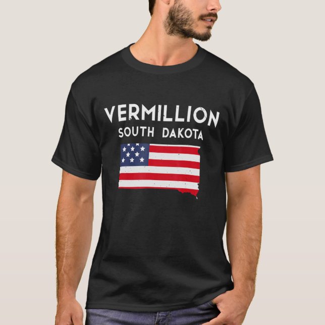 Vermiljon South Dakota Förenta staterna, delstat A T Shirt (Framsida)