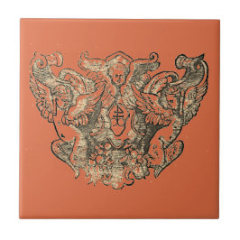 Vermillion – Angels – Coat of arms Emblem baroque Kakelplatta