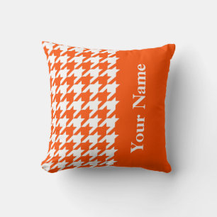 Vermillion Elegant Houndstooth med namn Kudde