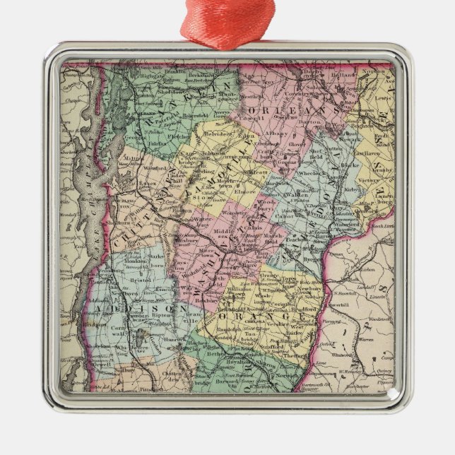Vermont 6 julgransprydnad metall (Framsidan)