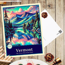 Vermont | Anime Stil Tecknad vykort