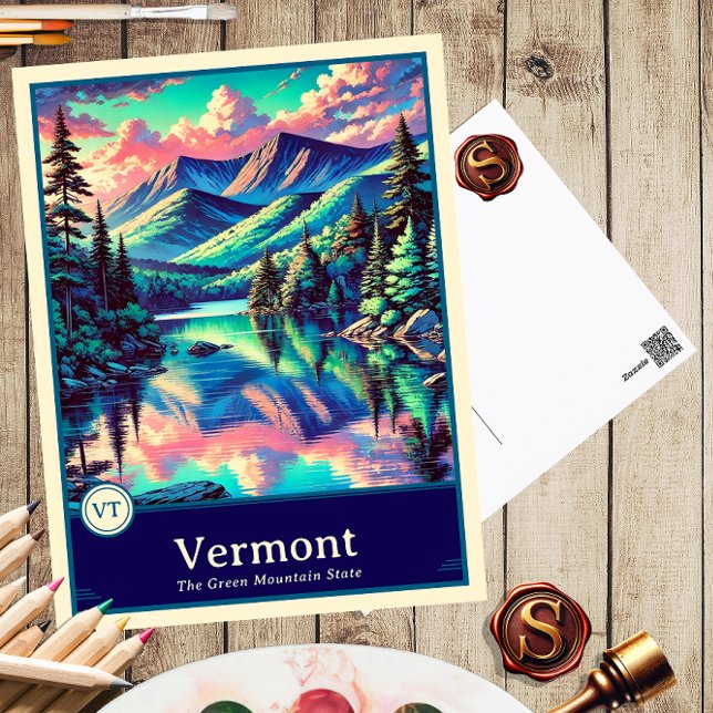 Vermont | Anime Stil Tecknad vykort (Skapare uppladdad)