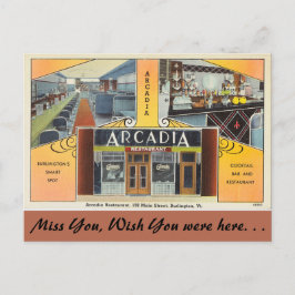Vermont, Arcadia Restaurant, Burlington Vykort