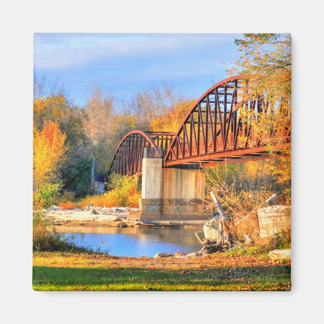 Vermont Autumn Bridge Magnet (Framsidan)