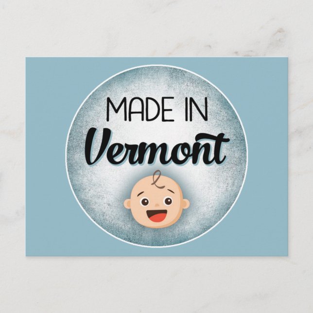 Vermont Baby Funny Blue New Boy-vykort Vykort (Framsida)