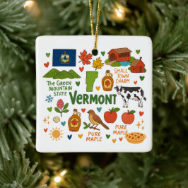 Vermont Custom Family Trip Christmas Julgransprydnad Keramik