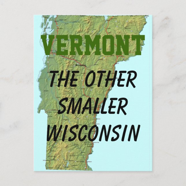 Vermont: Den andra mindre Wisconsin Vykort (Framsida)