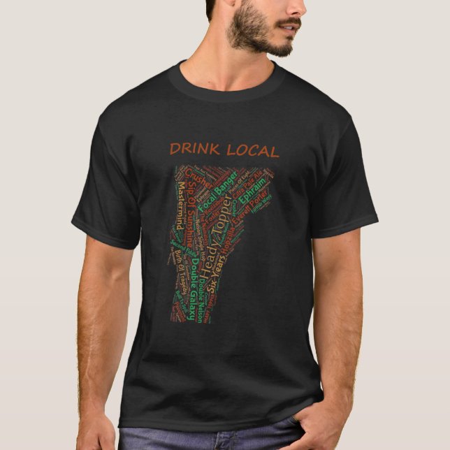 Vermont Drink Local Craft Beer T Shirt (Framsida)