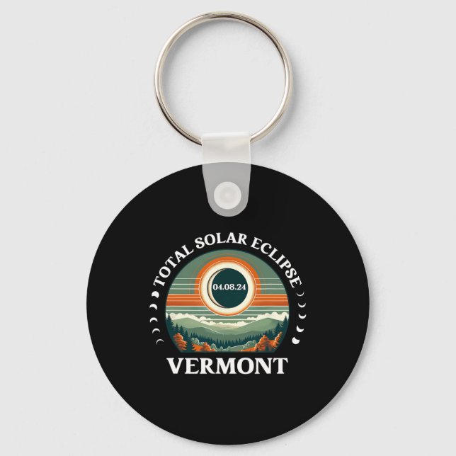 Vermont Eclipse 4.08.24 America Total Solar Eclips Nyckelring (Framsida)
