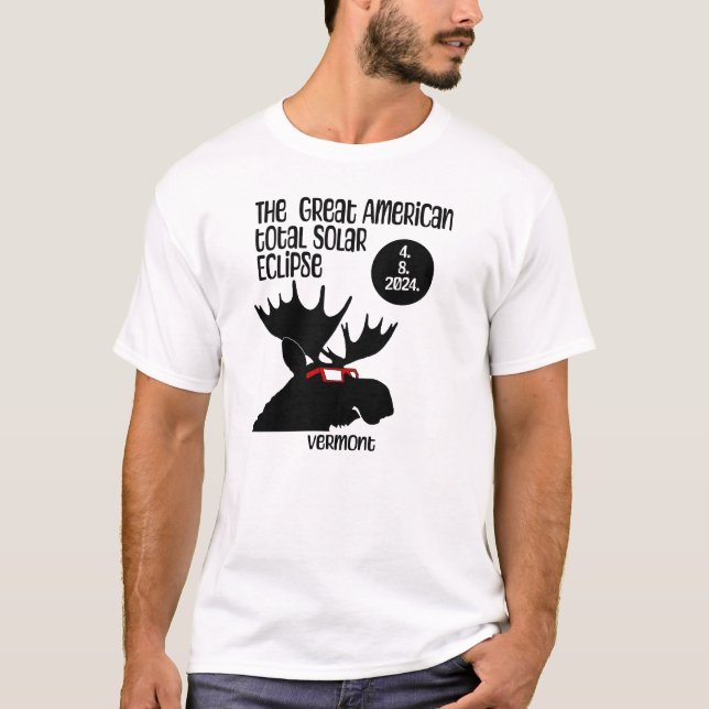 Vermont Eclipse Moose T Shirt (Framsida)