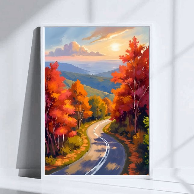 Vermont Fall Foliage Watercolor Landscape Painting Poster (Skapare uppladdad)