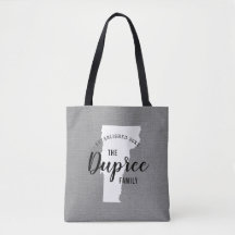 Vermont Family Monogram State Tote Bag