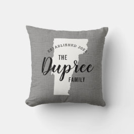 Vermont Family Monogram-staten Dekorativ kudde