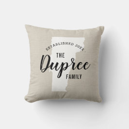 Vermont Family Monogram-staten Dekorativ kudde