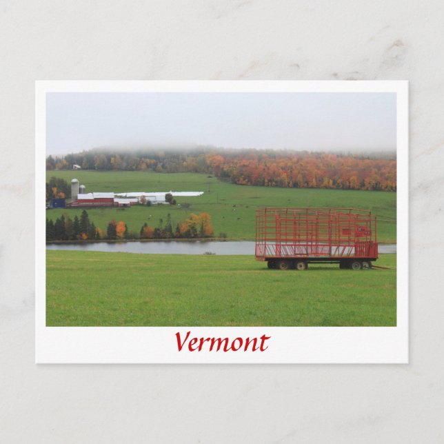 Vermont Farm oktober Rain Vykort (Framsida)