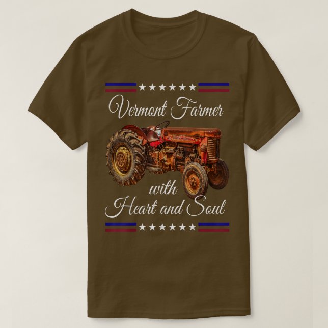 Vermont Farmer Retro T Shirt (Design framsida)