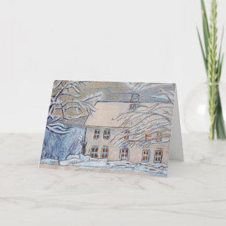 Vermont Farmhouse in Winter Greeting Card Kort