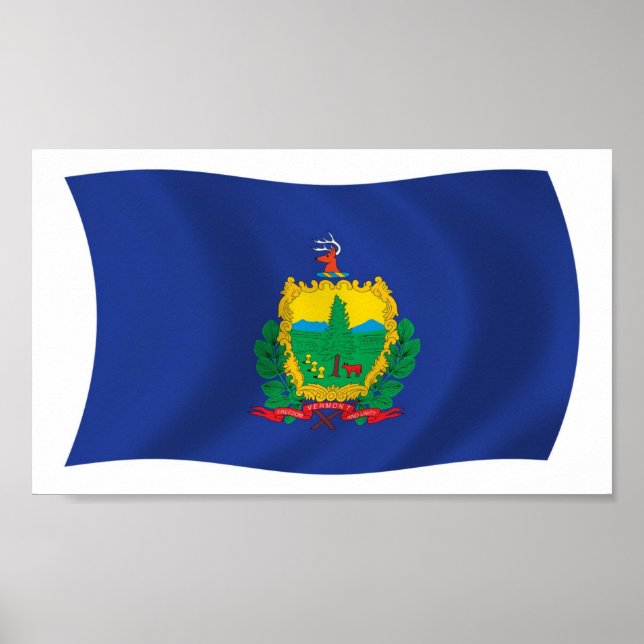 Vermont Flagga Affisch Tryck (Framsidan)