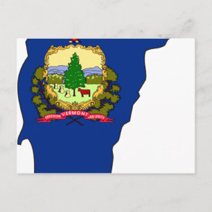 Vermont Flagga Karta Vykort