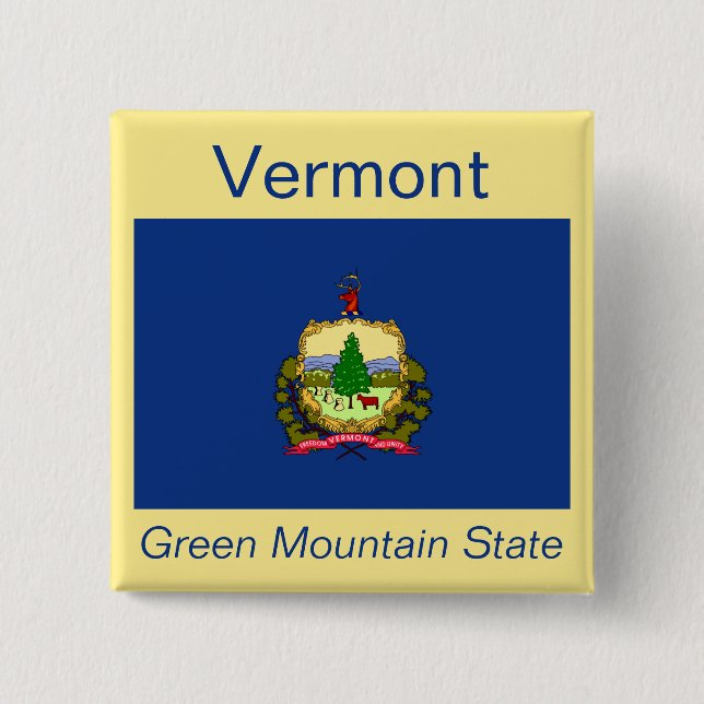 Vermont Flagga-knapp Knapp (Framsida)