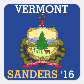 Vermont for Bernie Sander for President 2016 Fyrkantigt Klistermärke